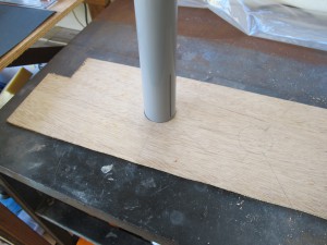 Quantum Tube fits snuggly inside Plywood hole