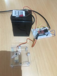 Perspex framework with Servo, attached to Arduino controller