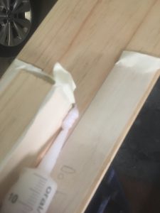 Applying epoxy to join. (Sorry it is out of focus)