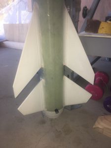 Rocket strapped to bench with cable ties